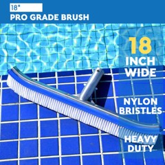 Heavy Duty Pool Brush for Wall & Tile with Reinforced Aluminium Back US STOCK