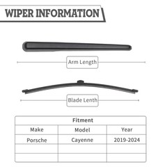Rear Wiper Arm & Blade Kit,Exact-Fit Replacement for Porsche Cayenne 18-22