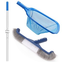 Swimming Pool Cleaning Kit Includes Pool Skimmer Net, 18&Prime; Pool Brush with 5f…