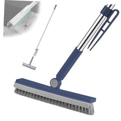Floor Scrubbing Brush with 57&Prime; Adjustable Long Handle,3 in 1 Living Grout Blue