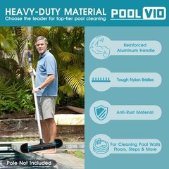 Poolvio 20&Prime; 2 in 1 Pool Brush Head for Swimming Pool, Heavy Duty Scrub Brush …