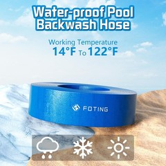 Foting 25Ft Pool Backwash Hose 1-1/2 In Heavy-Duty Discharge Hoses Pvc Pool