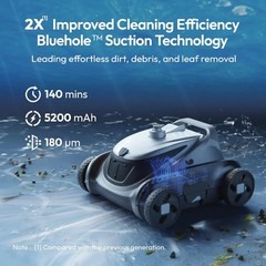 BuBlue Bubot 500P Cordless Robotic Pool Cleaner Pool Vacuum w/ Bluehole Suction
