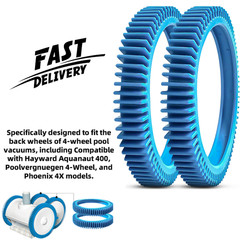 2 Pack Rear Tires Pool Cleaner Replacement for Hayward Poolvergnuegen 4 Wheel