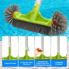 Pool Brush Head with Round Ends, 12.5 » High-Efficiency Pool Brush for Green