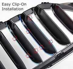 Exact Fit 3pc Set Iconic Tri-Accent Grille Insert Trims Compatible with 2003