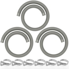 Heavy Duty Pool Hoses 1.25&Prime; x 59&Prime; – 3-Pack, UV Resistant, Leak-Proof with Clamps