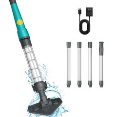 Rechargeable Cordless Pool Vacuum Handheld Underwater Cleaner with Pole Green