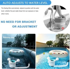 Floating Pool Skimmer with Basket for Above Ground Pools Automatic Floating