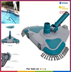 Pool Vacuum Head 13×10 Inch Triangle Weighted Swivel Hose EZ Clip Handle For