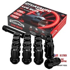 Lug Nuts – 16PCS 12mmx1.5 Wheel Lug Nut with Socket Key, M12x1.5 Black Spline