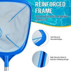 Tavaleu Pool Skimmer Net, Deep Pool Leaf Net with Reinforced Frame, Large Cap…
