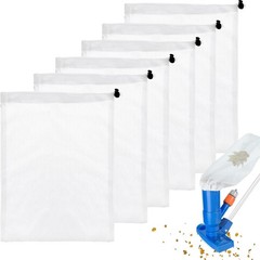6 Pcs Replacement Mesh Bag – 9 x 12.2 Inch Pool Leaf Vacuum Net with Pull & L…