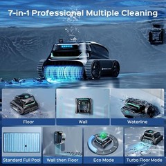 WYBOT S2 Solar Robotic Pool Cleaner Wall Climb Pool Vacuum & 1102P Pool Robot