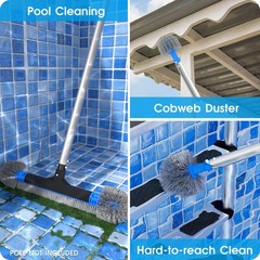 20 » 2 in 1 Pool Brush Head Cobweb Duster Heavy Duty Pool Cleaning Detachable…