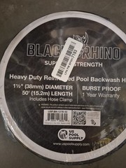 Black Rhino 1 1/2&Prime; x 50&prime; Pool Backwash Hose Extra Heavy Duty