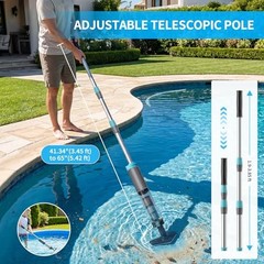 Handheld Hot Tub Vacuum, Cordless Small Pool Vacuum for Above Light Gray