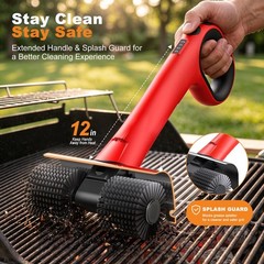 NeatLt Electric Grill Brush for Outdoor Grill, Cordless BBQ Cleaner Red