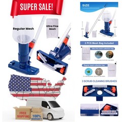 Upgraded Water-Powered Pool Vacuum Cleaner with 56&Prime; Pole – Eco-Friendly Solution