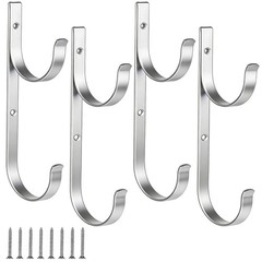 Pool Pole Hanger,4 Pcs Silver Aluminum Pool Hooks for Poles,Rakes,Skimmers,Ne…