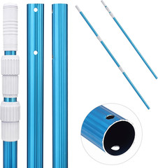 – Telescopic Pool Pole, 12Ft, Adjustable 3Piece Expandable Step-Up, Telescopic P