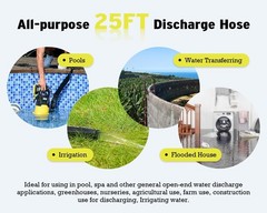 6699 Discharge Hose 1-1/2-Inch by 25-foot Sump Pump 1-1/2inch x 25FT, Black