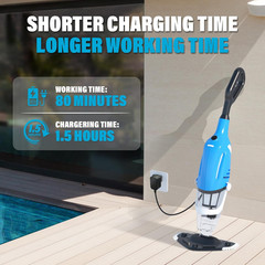Cordless Pool Vacuum for above Ground Pool, Handheld Rechargeable Pool Cleaner w