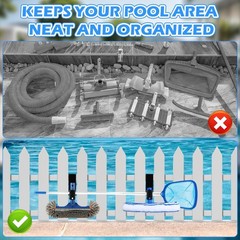 2Pcs Pool Fence Hooks, Adjustable Pool Tool Organizer for Hanging Pools Clean…