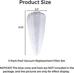 5 Packs Replacement Vacuum Filter Cotton for Pool Blaster Pool Cleaner Bag Cente