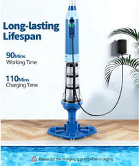 Aspiradora Spa Piscina Inalámbrica 15.8 GPM Recargable 90 Min Sensor Agua, Nuevo