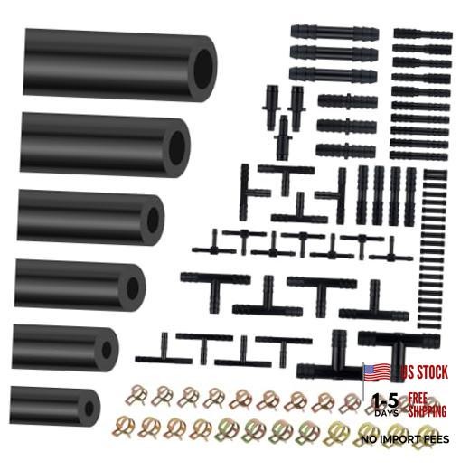 6PCS 5Ft Silicone Vacuum Hose Automotive Set—Vacuum Line—24 Hose Clamps