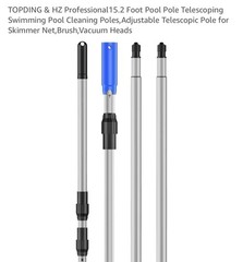 TOPDING & HZ Professional15.2 Foot Pool Pole Telescoping Swimming Pool 15.2ft