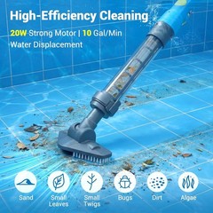 Lightweight Above Ground Pool Vacuum with 2 Brush Heads – Effortless Cleaning