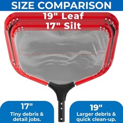 Superior Quality Pool Cleaning Set: ProTuff 490 20in Leaf Rake & Silt Skimmer