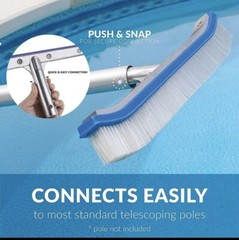 Brand NEW 18&Prime; Curved Wall Floor Brush for In/Above Ground Swimming Pool Summer
