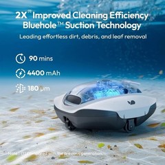 Bubot 300P Cordless Pool Robot Vacuum w/DirtLock, LED, 850 Sq.ft – Fast Charge