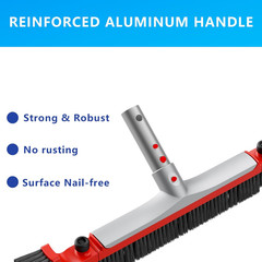 22” Wide Pool Brush Head for Cleaning Walls,Heavy Duty Inground/Above Ground Alu