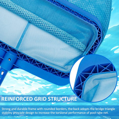 Swimming Pool Skimmer Net Fine Mesh Pool Leaf Rake Net Double-Layer Deep