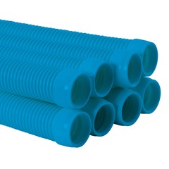 8pc Swimming Pool Vacuum Cleaner Hose Set, Teal 40&Prime; Flexible Sections, 1.5&Prime; Cuff