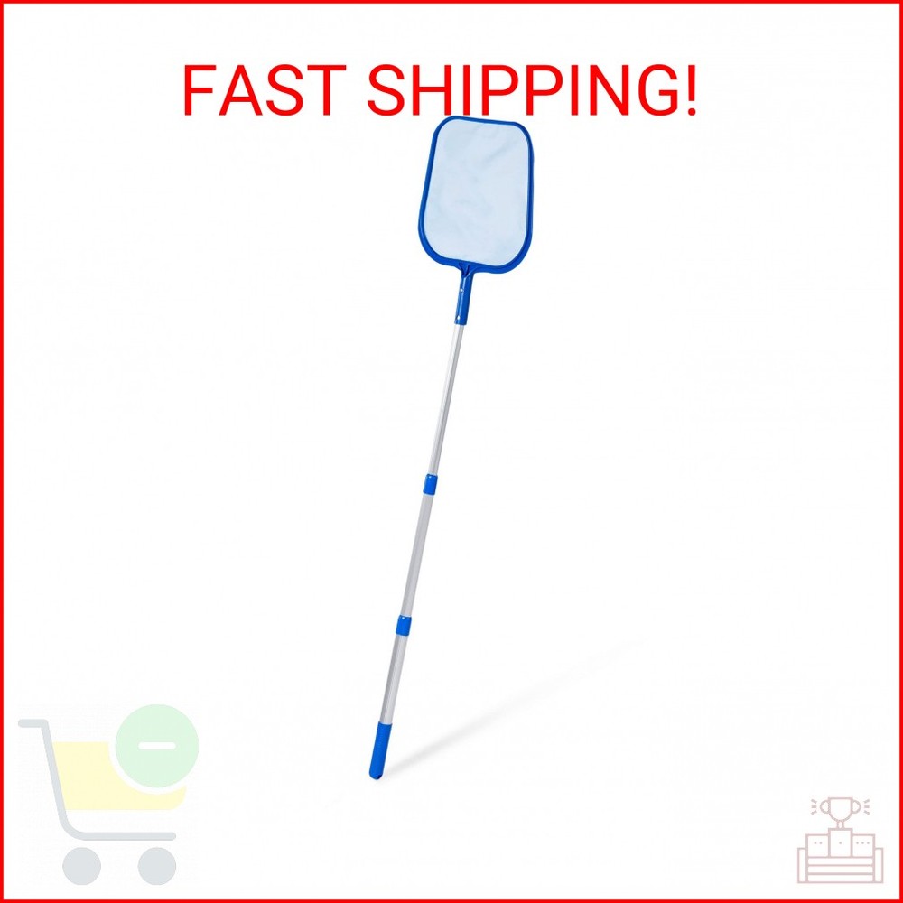 Swimline Leaf Skimmer with 48&Prime; Adjustable Aluminum Telescopic Pole