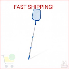 Swimline Leaf Skimmer with 48&Prime; Adjustable Aluminum Telescopic Pole
