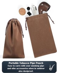 Joyoldelf Tobacco Pipe Set, Short Handle Curved Smoking with brown
