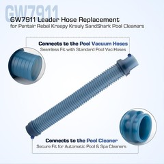 GW7911 GW7900 Short Leader Hose Replacement for Kreepy Krauly SandShark Pool …