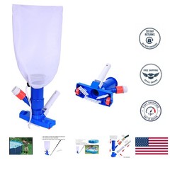 Easy-to-Use Pool Vacuum with Brush for Hot Tubs & Garden Hose Connection