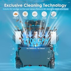 Robotic Pool Cleaner Cordless Wall Climbing Lightweight
