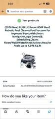 Bublue Bubot 800P Gen 2 Robotic Pool Cleaner