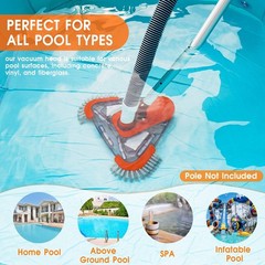 TidyMister Pool Vacuum Head with Side Brush,Universal Triangular vacuum head