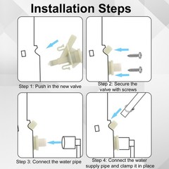 RV Toilet Water Valve Replacement Kit for black, white, silver