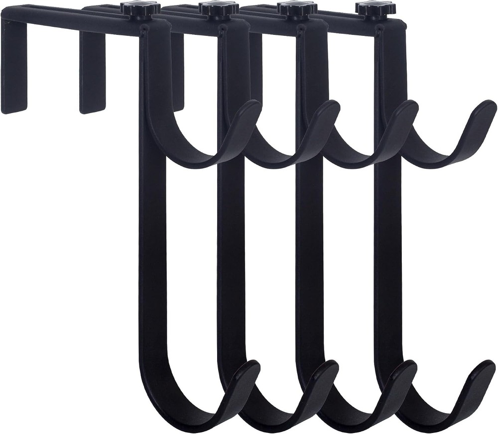 Heavy Duty Pool Pole Hangers Adjustable Hooks Poles Hoses Skimmers Black Fence