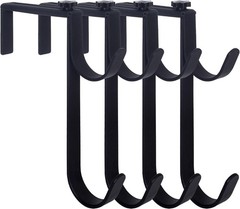 Heavy Duty Pool Pole Hangers Adjustable Hooks Poles Hoses Skimmers Black Fence